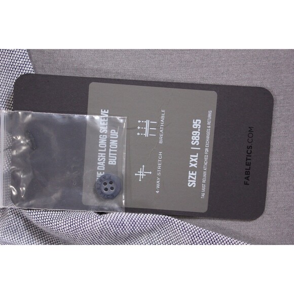 FABLETICS Men's Shirt The Dash Long Sleeve Button Up Gray Textured XXL MSRP $89 - Picture 10 of 11